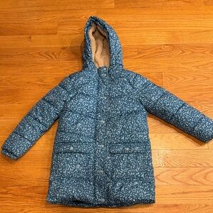 Fat face kids size 9-10 long Blue Patterned Kids Puffer Coat
